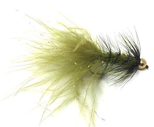 Bead Head Wooly Bugger Fly Fishing Flies for Trout and Other Freshwater Fish - 36 Wet Flies - 3 Size Assortment 6, 8, 10 (3 of Each Size) - Black, Brown, White, and Olive