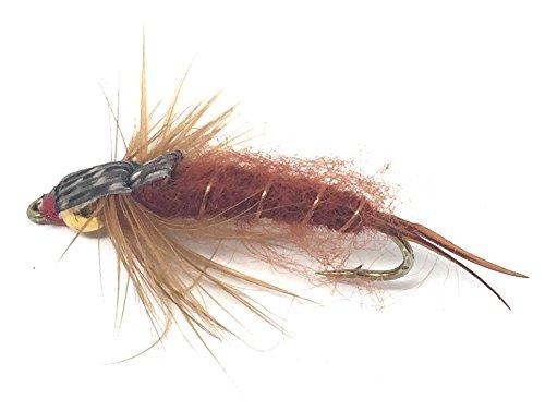Feeder Creek Fly Fishing Flies - Bead Head STONEFLY Brown - 12 Wet Flies -  3 Sizes 10,12,14