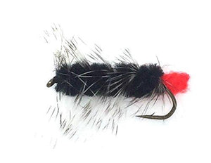 Feeder Creek WOOLY WORM BLACK / BROWN Wet Streamer Flies - Hand Tied Size 10 (6 of Each Size) - Feeder Creek