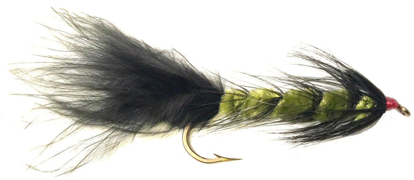 Feeder Creek Wooly Bugger Olive/Black Streamer Flies - Bakers Dozen Size 2 (13 Flies) - Feeder Creek