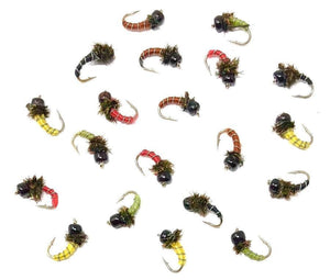 zebra midge fly fishing trout flies assortment with bead head