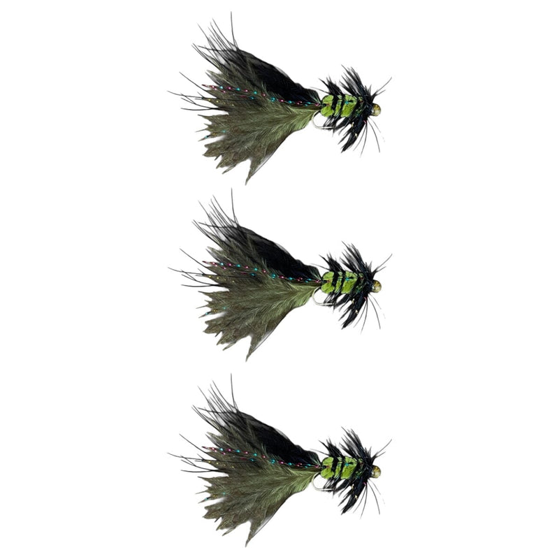 Beadhead Crystal Bugger - Black/Olive | 3 Pack