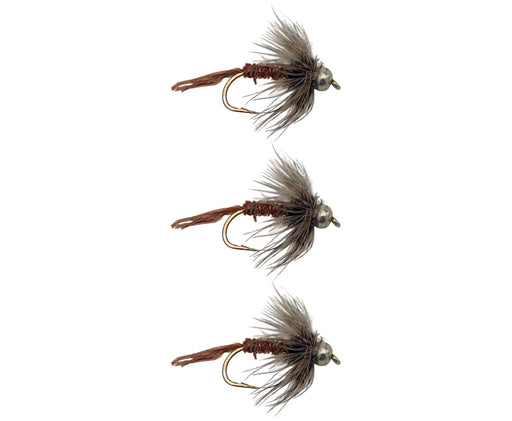best bead fishing hook fly fishing Brown Soft Hackle Bead Head | 3 Pack