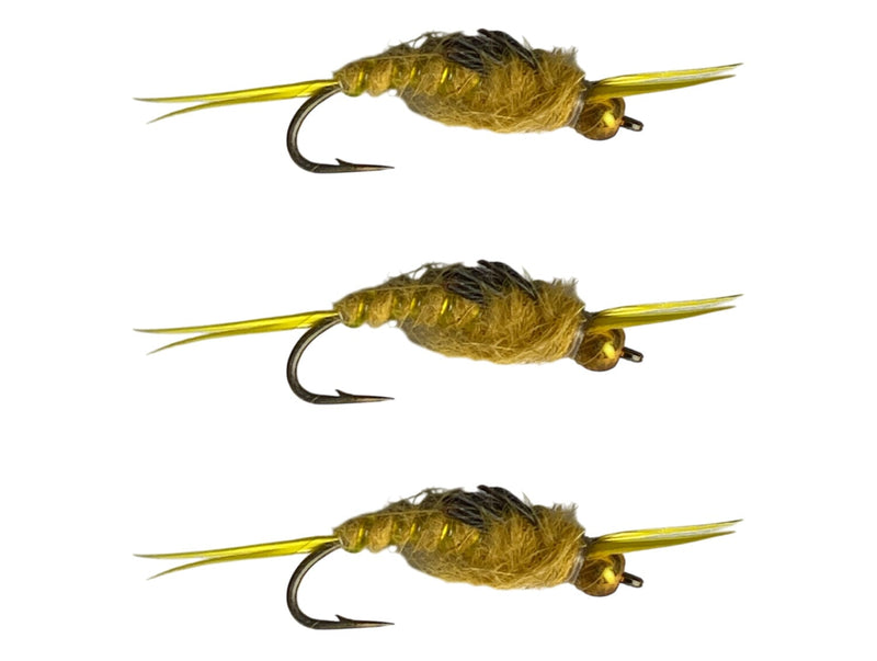 Stonefly Golden 3 Pack Bead Head