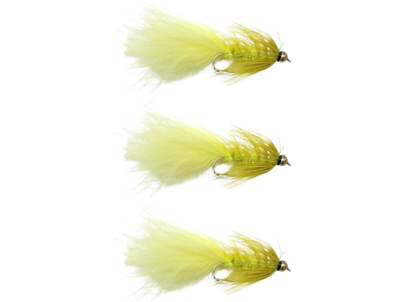 Woolly Bugger Bead Head Yellow Streamer Flies