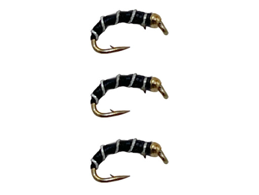 Black Zebra Midge Bead Head Nymph 3 Pack