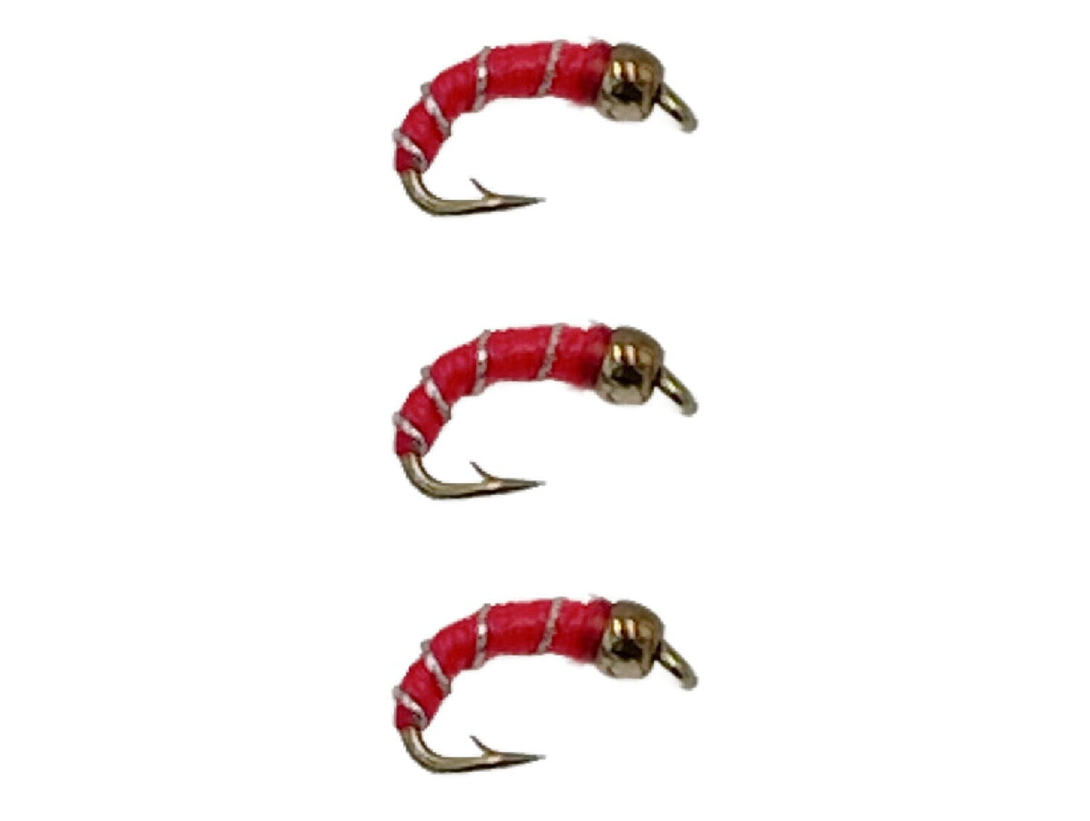 Zebra Midge Red - Bead Nymph | 3 Pack | Feeder Creek