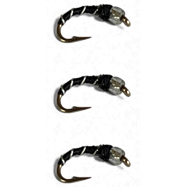 Glass bead head mercury midge black