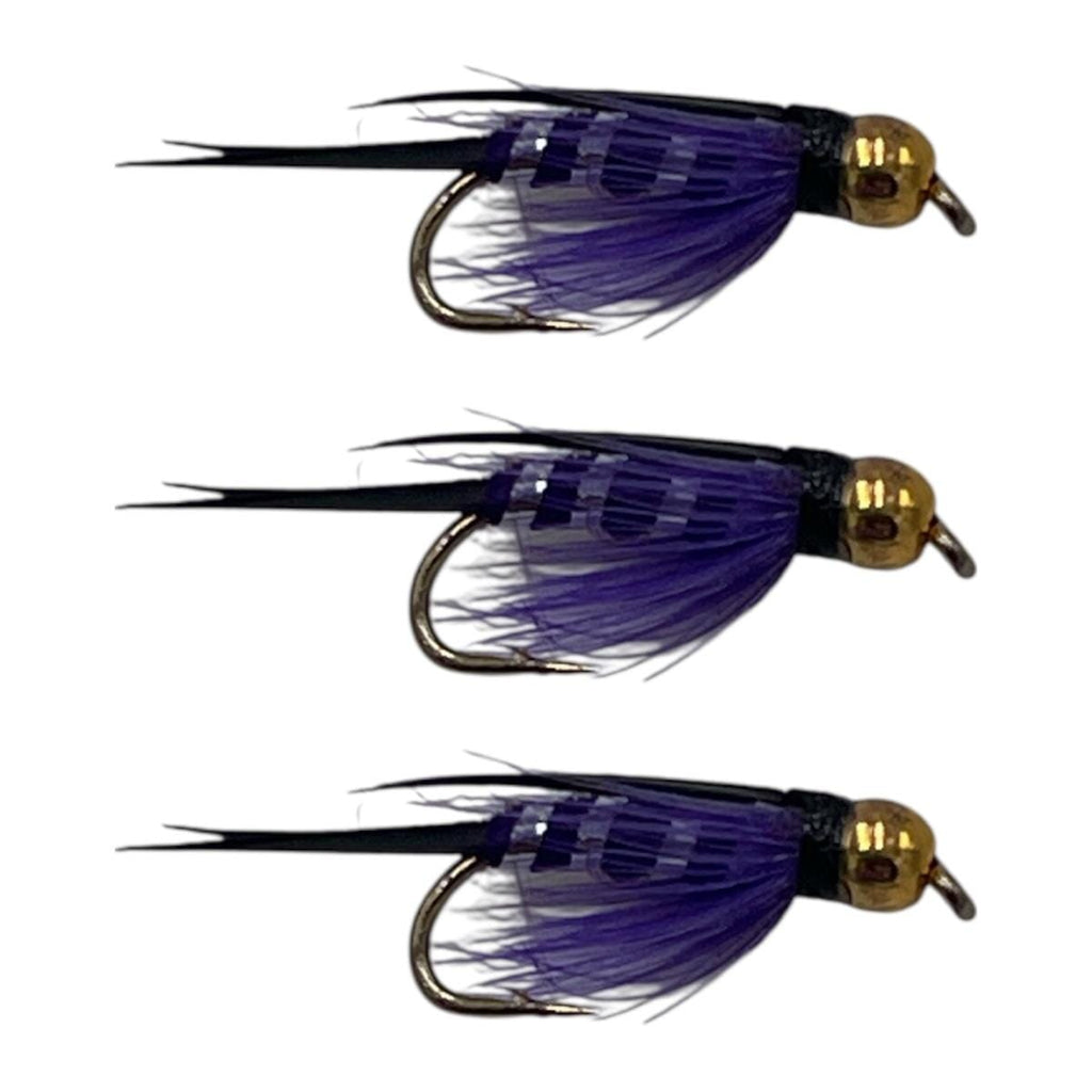 bead head prince nymph purple 3 pack