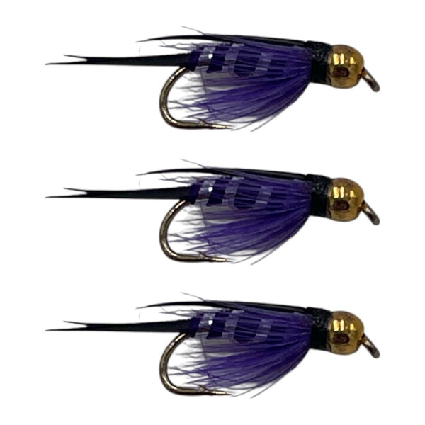 bead head prince nymph purple 3 pack