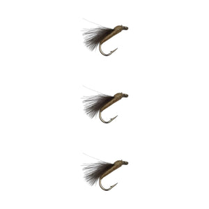 Wet Caddis Flies Adult Tan CDC 3 Pack