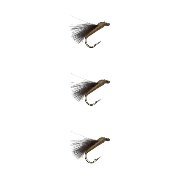 Wet Caddis Flies Adult Tan CDC 3 Pack