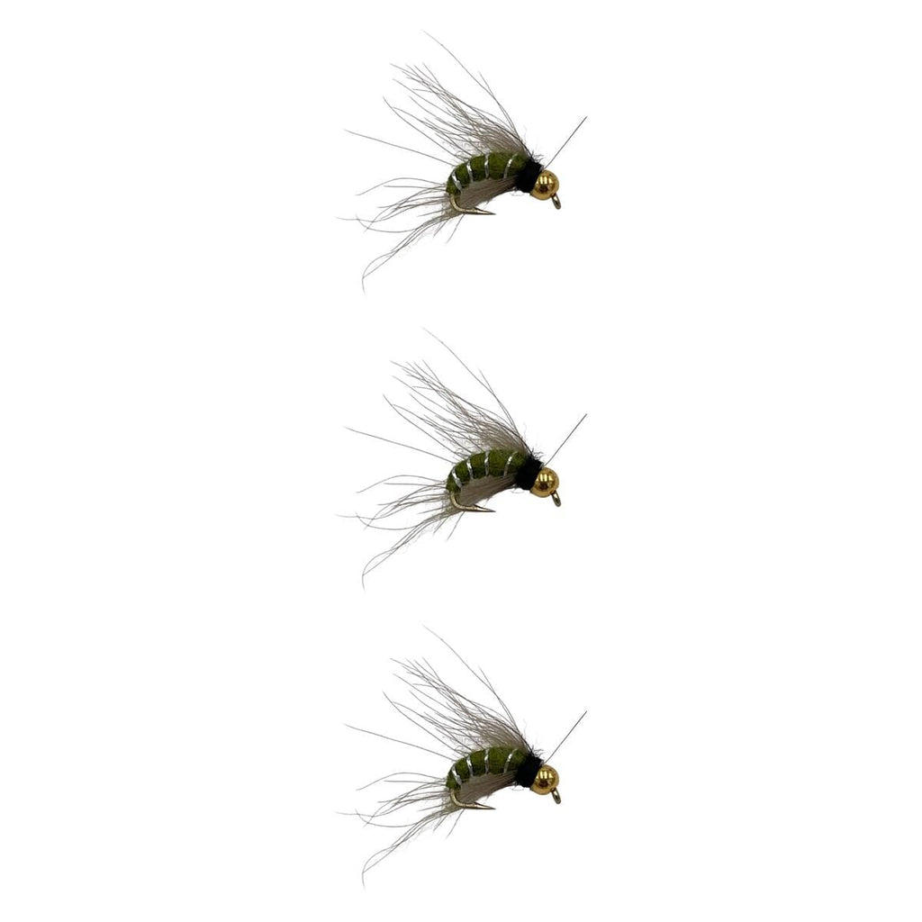 Caddis Larvae Olive Bead Head Nymph Flies