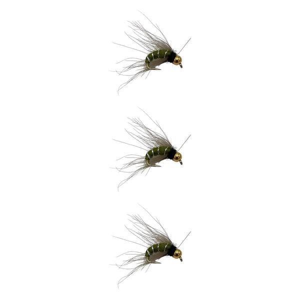 Caddis Larvae Olive Bead Head Nymph Flies