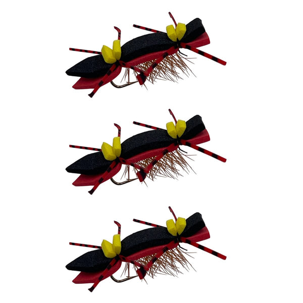 Chernobyl Ant Trout Flies Black and Red