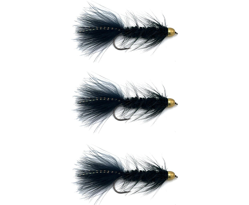 Conehead Wooly Bugger Black 3 Pack