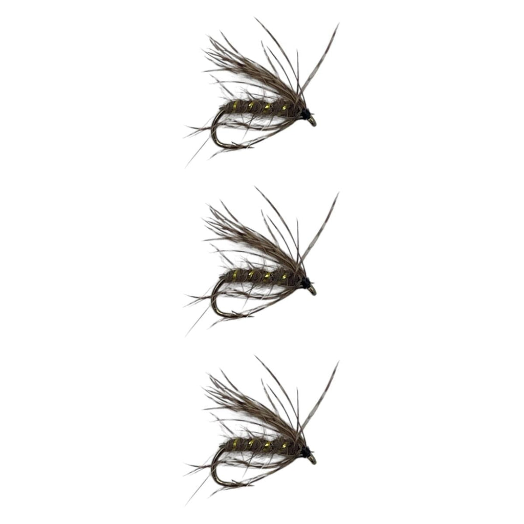 Hares Ear Soft Hackel Wet Flies Trout 3 Pack