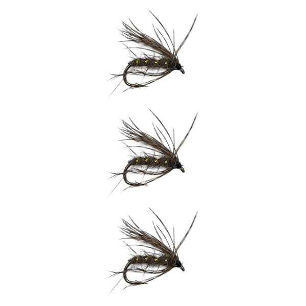Hares Ear Soft Hackel Wet Flies Trout 3 Pack
