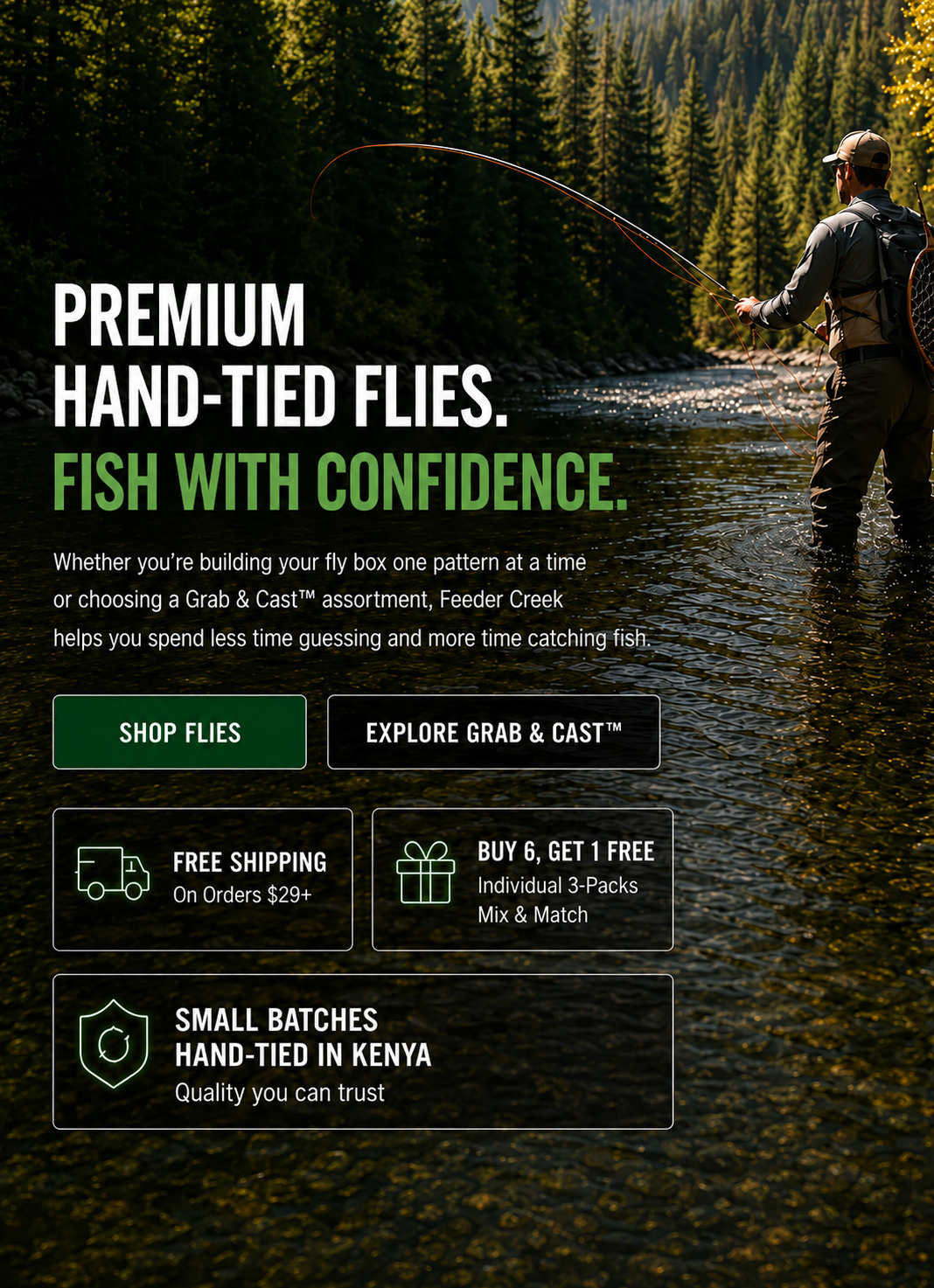 Premium hand-tied flies