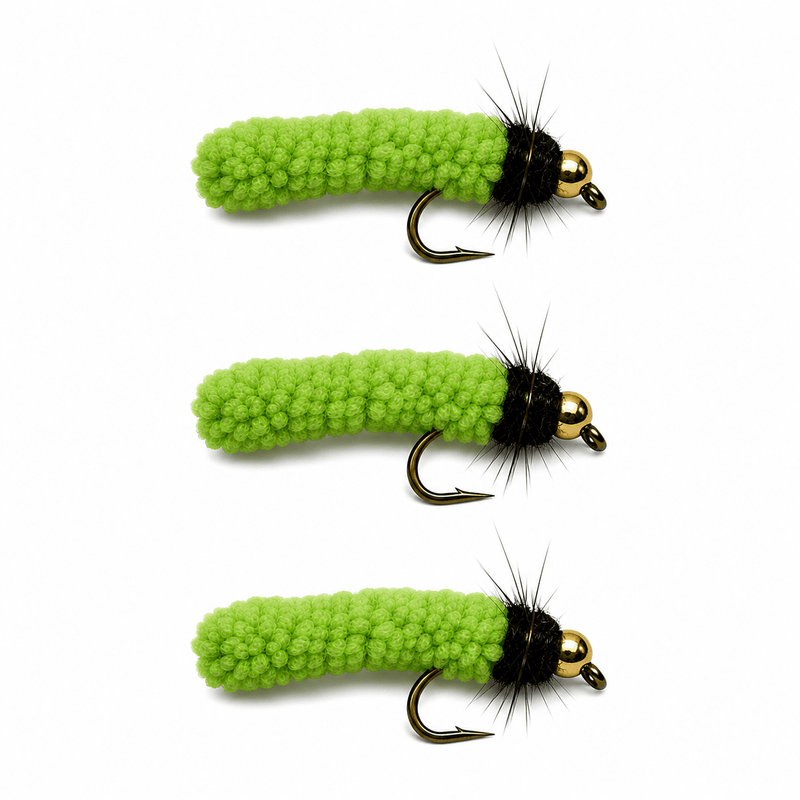 Mop flies chartreuse bead head flies