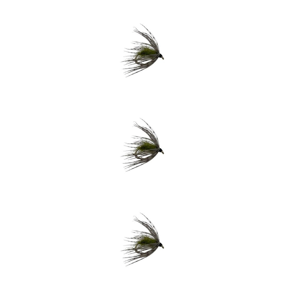 Soft Hackle Olive Trout Flies Wet 3 Pack