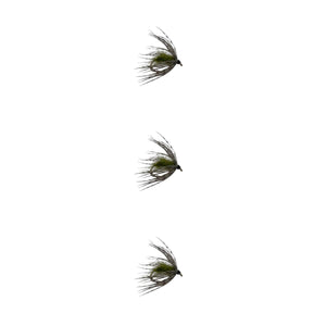 Soft Hackle Olive Trout Flies Wet 3 Pack