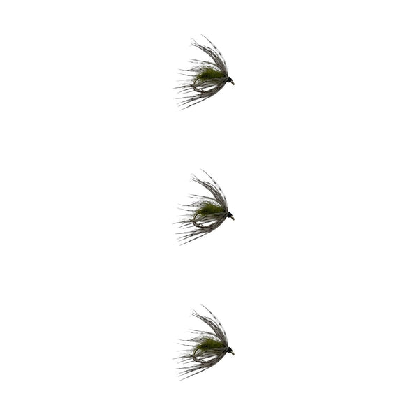 Soft Hackle Olive Trout Flies Wet 3 Pack