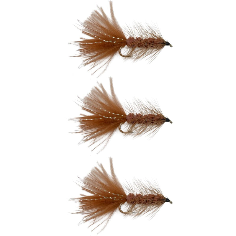 Woolly Bugger 3 Pack Brown Streamers