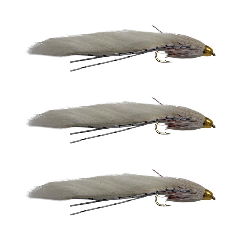 Zonker Bass flies White Pearl Streamers