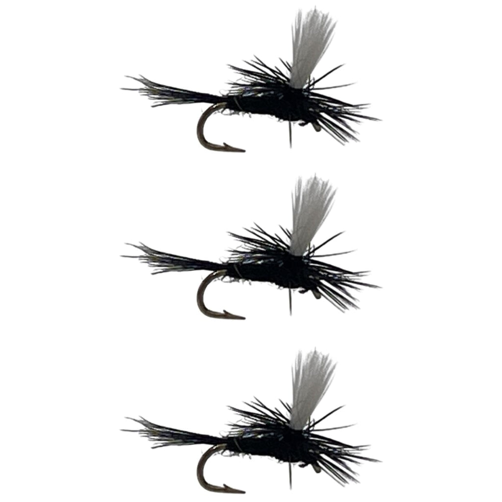 parachute black gnat dry flies 3 pack