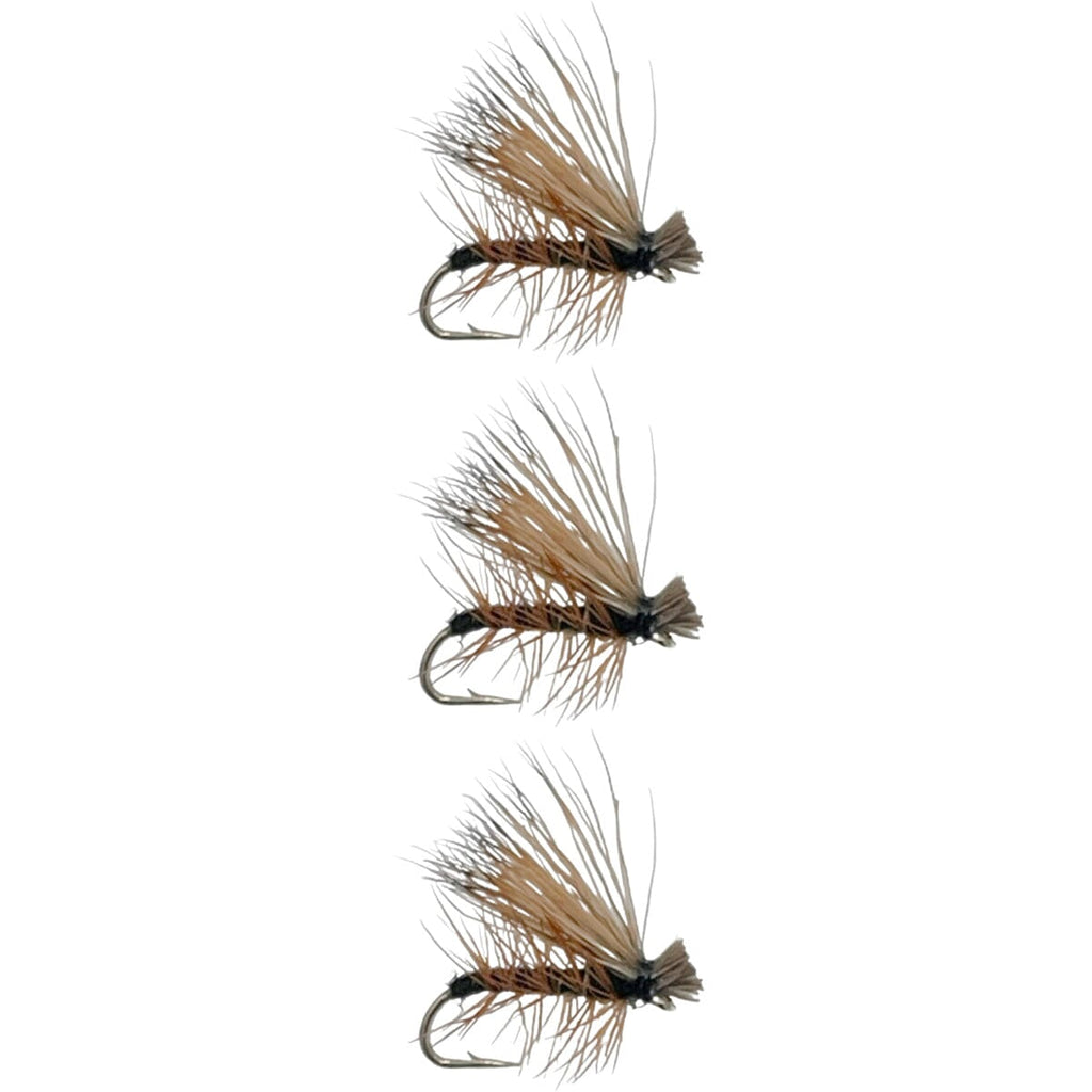 elk hair caddis black dry flies 3 pack