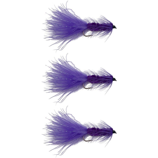 woolly bugger streamer flies purple 3 pack