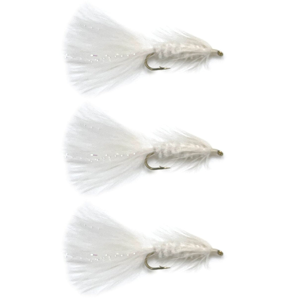woolly bugger streamer flies white