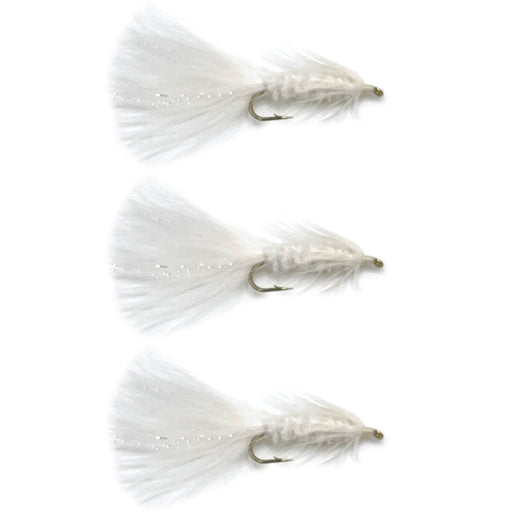 woolly bugger streamer flies white