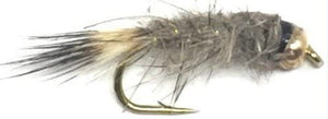 Feeder Creek Fly Fishing Trout Flies - Bead Head Hare's Ear Nymph - Many Sizes in Natural, Black Brown, and Olive (10, Natural)
