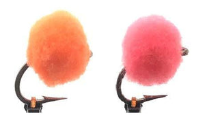 Glo Bug Flies - One Dozen - Pink and Orange (6 of Each) Size 6