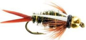 Feeder Creek Fly Fishing Trout Flies Prince Bead Head Nymph - One Dozen Wet Flies - 4 12,14,16,18 (20)