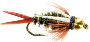 Feeder Creek Fly Fishing Trout Flies - Prince Bead Head Nymph - 12 Flies - 2 Sizes 12,14 (6 of Each) - Feeder Creek