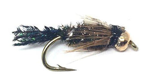 Feeder Creek Fly Fishing Trout Flies - BEAD HEAD ZUG BUG NYMPH - One Dozen Flies - 4 Sizes - Feeder Creek