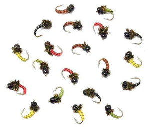 Bead Head Zebra Midge - 12 Wet Flies - Variety of Sizes and Colors