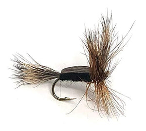 Feeder Creek Fly Fishing Assortment - Two Dozen Flies in 6 Trout Crushing Patterns of Dry Flies (Griffith's Gnat, Grey Ugly, Black Gnat, Black Humpy, Bivisible Black, Stimulator Black) Sizes 12-14