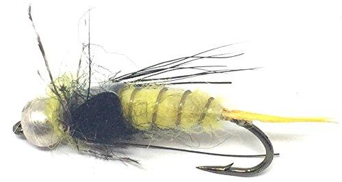Feeder Creek Fly Fishing Flies - Bead Head STONEFLY Yellow - 12 Wet Flies - 3 Sizes 10,12,14 - Feeder Creek
