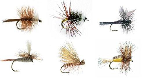 Feeder Creek Fly Fishing Assortment - One Dozen Flies in 6 Trout Crushing Patterns of Dry Flies Size 14 - Feeder Creek