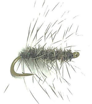 Feeder Creek Fly Fishing Assortment - Two Dozen Flies in 6 Trout Crushing Patterns of Dry Flies (Griffith's Gnat, Grey Ugly, Black Gnat, Black Humpy, Bivisible Black, Stimulator Black) Sizes 12-14
