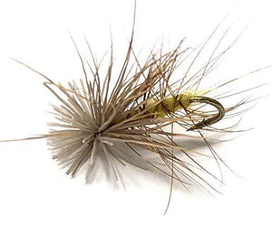 Feeder Creek Fly Fishing Assortment - 30 ELK Hair Caddis Flies in 5 Colors and 3 Sizes (Natural, Olive, Brown, Yellow, Black)