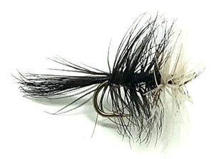 Feeder Creek Fly Fishing Assortment - Two Dozen Flies in 6 Trout Crushing Patterns of Dry Flies (Griffith's Gnat, Grey Ugly, Black Gnat, Black Humpy, Bivisible Black, Stimulator Black) Sizes 12-14