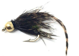 Feeder Creek Fly Fishing Trout Flies - Wet Caddis Mayfly Bead Head with Hackle - 12 Flies - 3 Sizes - Feeder Creek