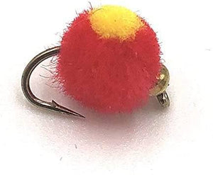 Fly Fishing Trout Flies - Bead Head Trout/Salmon Eggs - 12 Wet Flies in Size 12 (Peach)