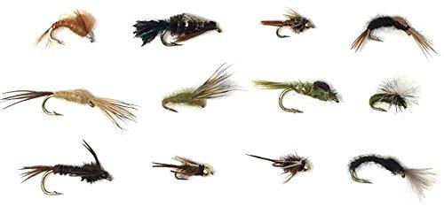 Feeder Creek Fly Fishing Assortment - 36 Nymphs and Emergers - 12 Patterns - Feeder Creek
