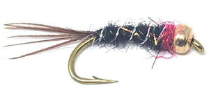 Feeder Creek Flies - Bead Head Frenchie Nymph - 12 Wet Flies - 4 Size Assortment 12,14,16,18 - Feeder Creek